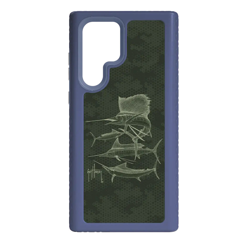 Guy Harvey Fortitude Series for Samsung Galaxy S22 Ultra - Green Camo - Custom Case - SlateBlue - cellhelmet