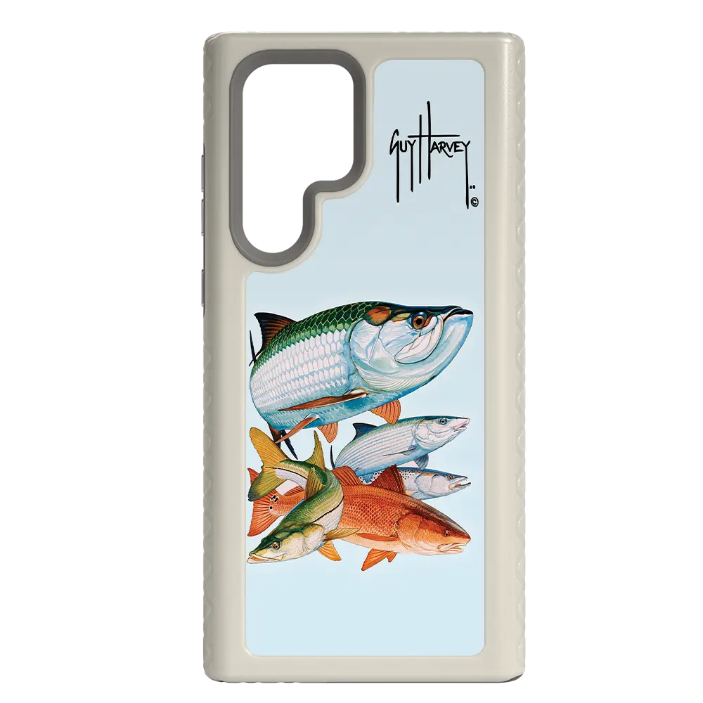 Guy Harvey Fortitude Series for Samsung Galaxy S22 Ultra - Inshore Collage - Custom Case - Gray - cellhelmet