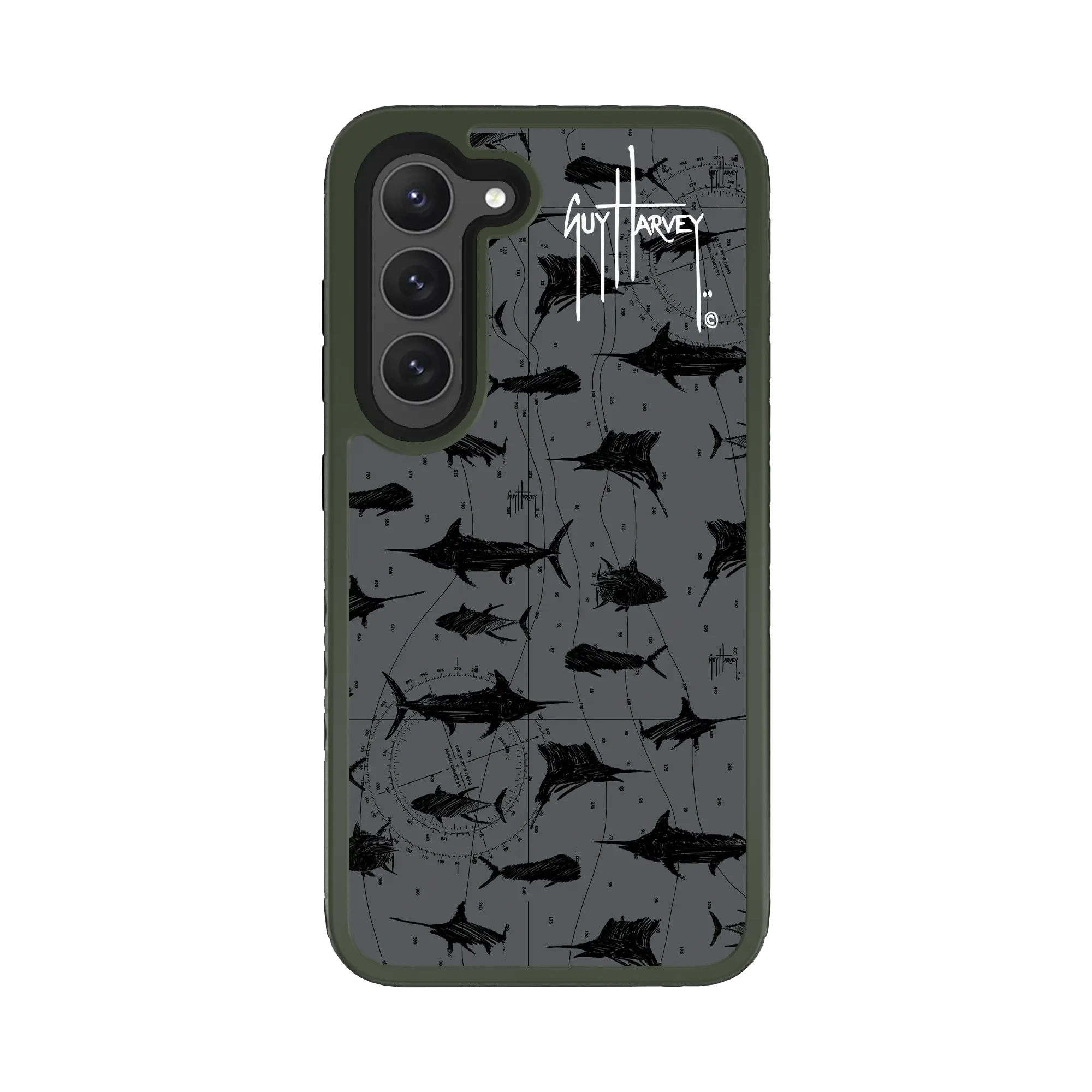 Guy Harvey Fortitude Series for Samsung Galaxy S23 - Black Scribbler - Custom Case - OliveDrabGreen - cellhelmet