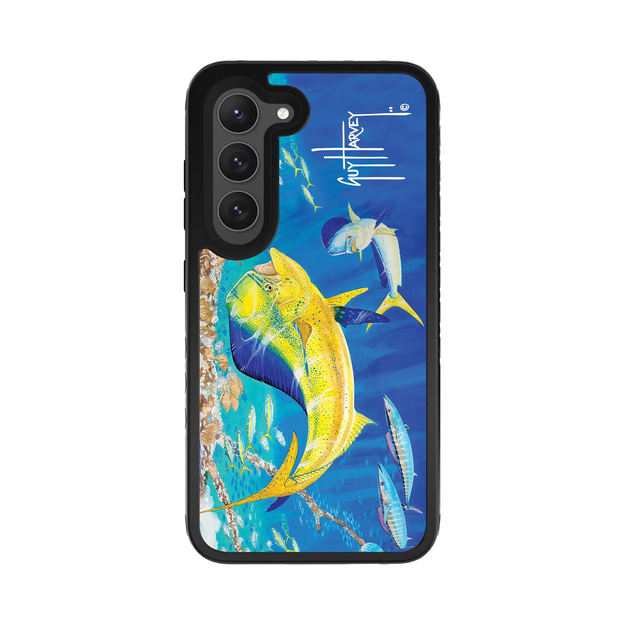 Guy Harvey Fortitude Series for Samsung Galaxy S23 - Dolphin Oasis - Custom Case - OnyxBlack - cellhelmet