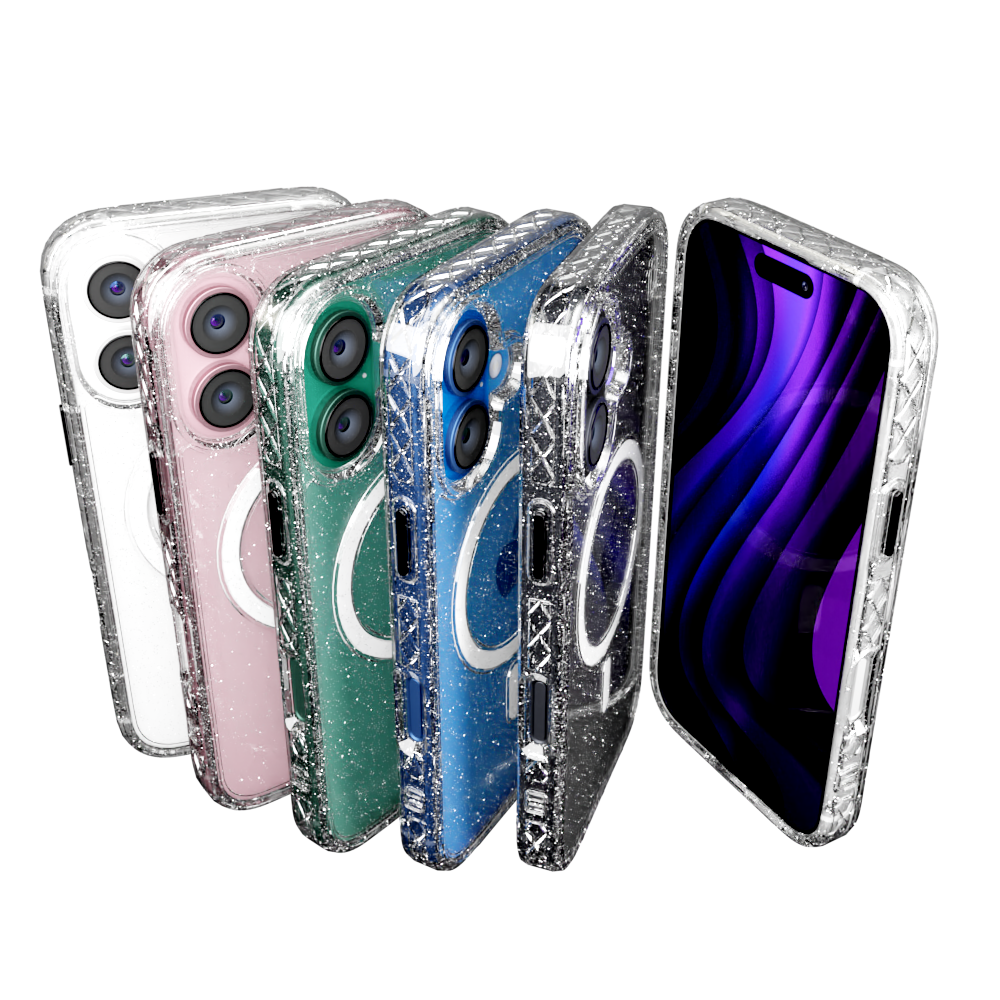 MagSafe® Case for Apple iPhone 16 | Crystal Clear Sparkle | Magnitude Series