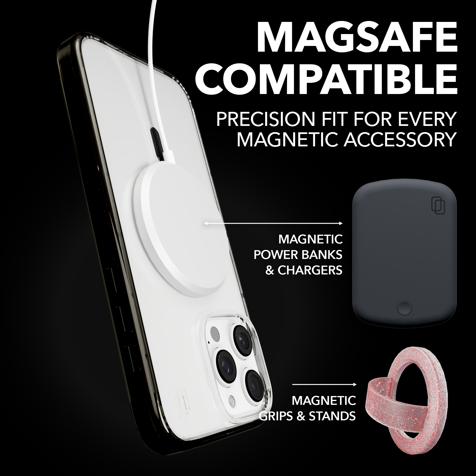 MagSafe® Case for Apple iPhone 16 | Onyx Black | Magnitude Series