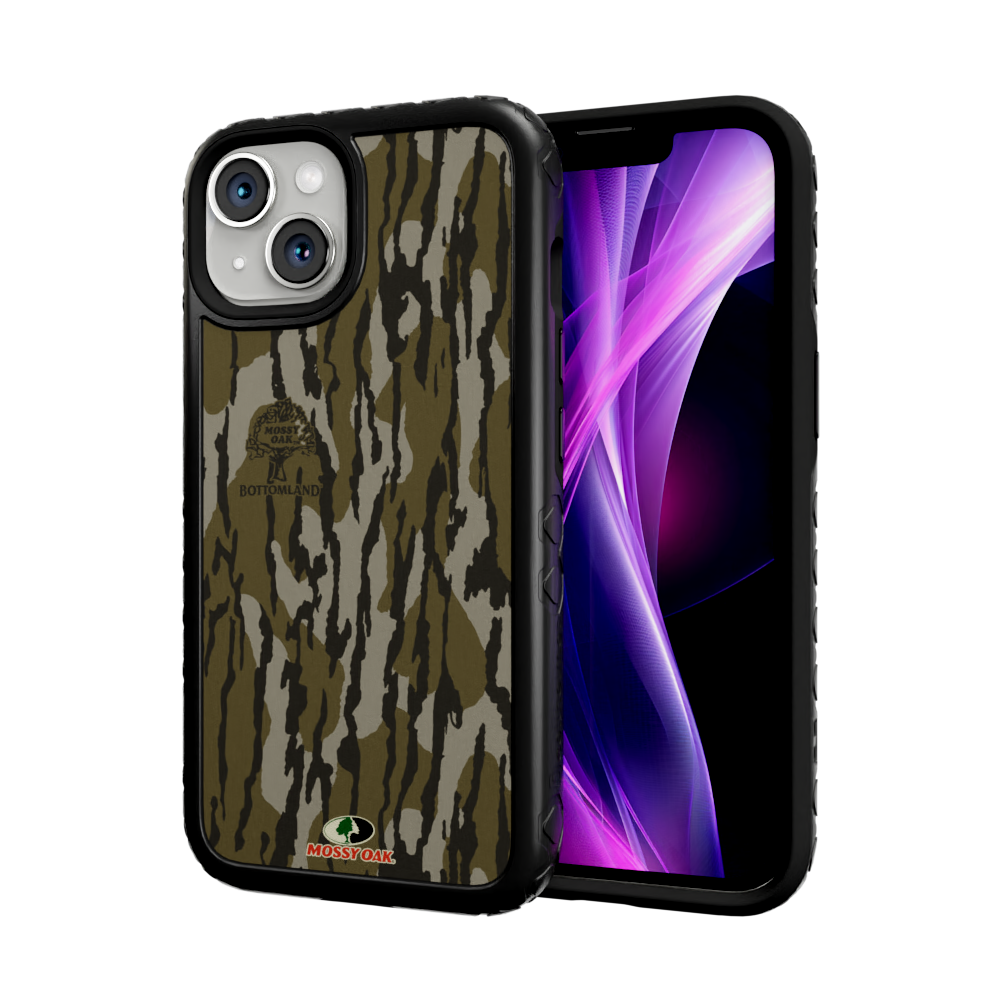 Mossy Oak Fortitude Case for Apple iPhone 14 - Bottomland Orig Onyx Black