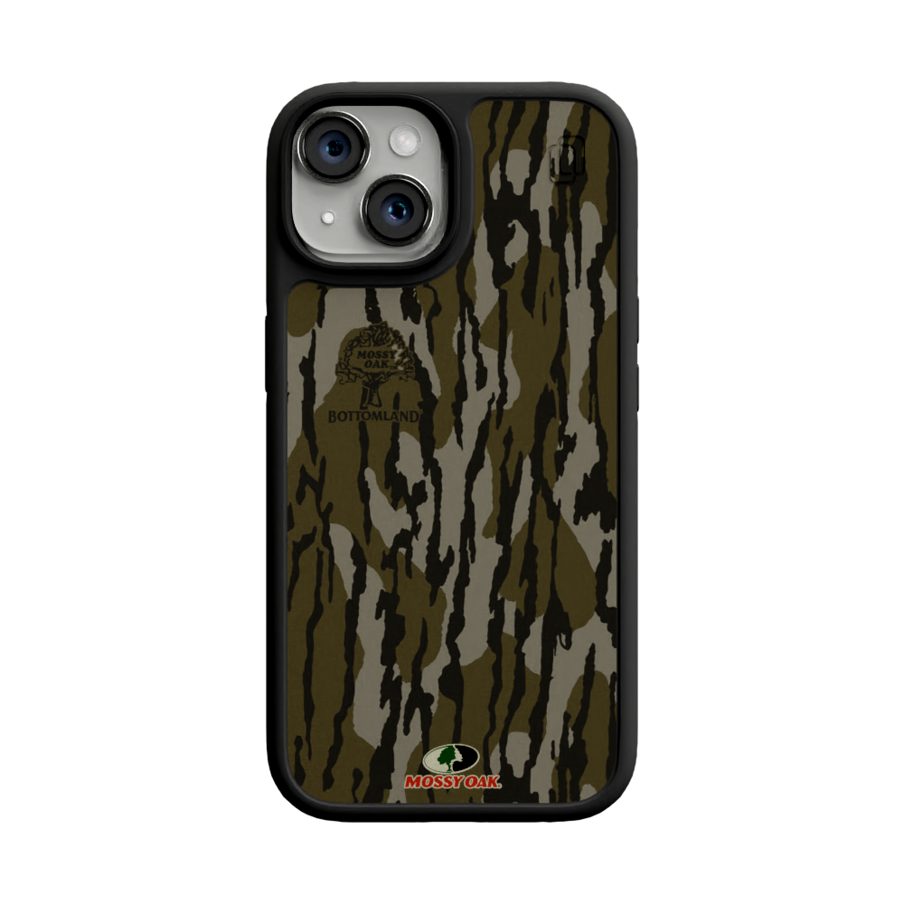 Mossy Oak Fortitude Case for Apple iPhone 14 - Bottomland Orig Onyx Black