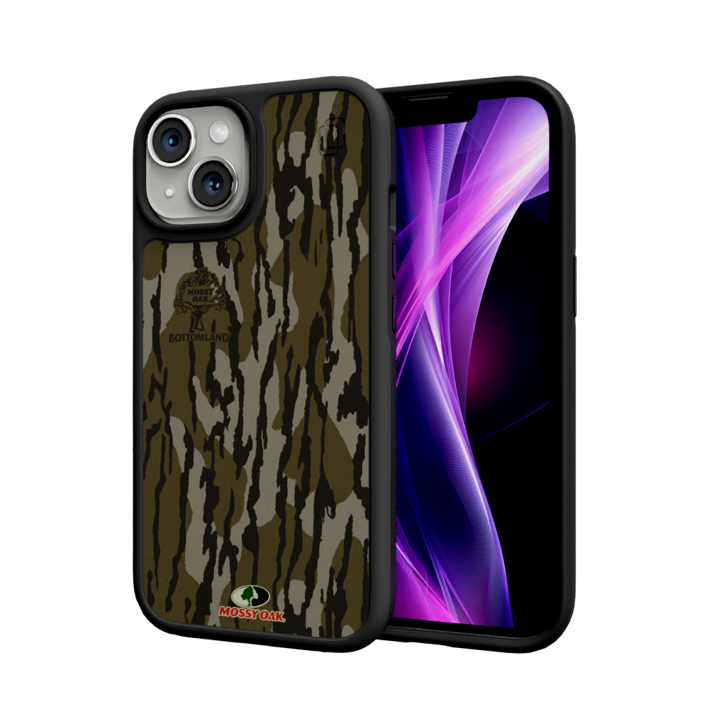 Mossy Oak Fortitude Case for Apple iPhone 14 - Bottomland Orig Onyx Black