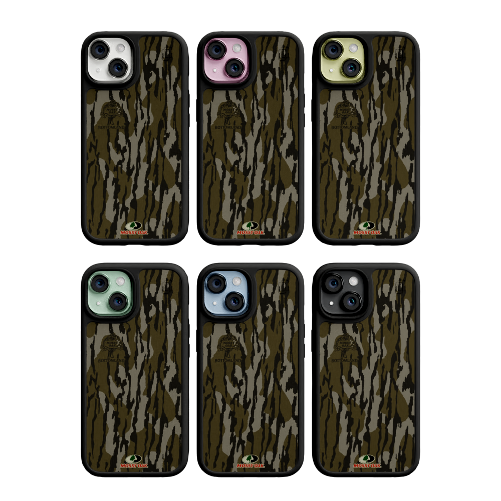 Mossy Oak Fortitude Case for Apple iPhone 14 - Bottomland Orig Onyx Black