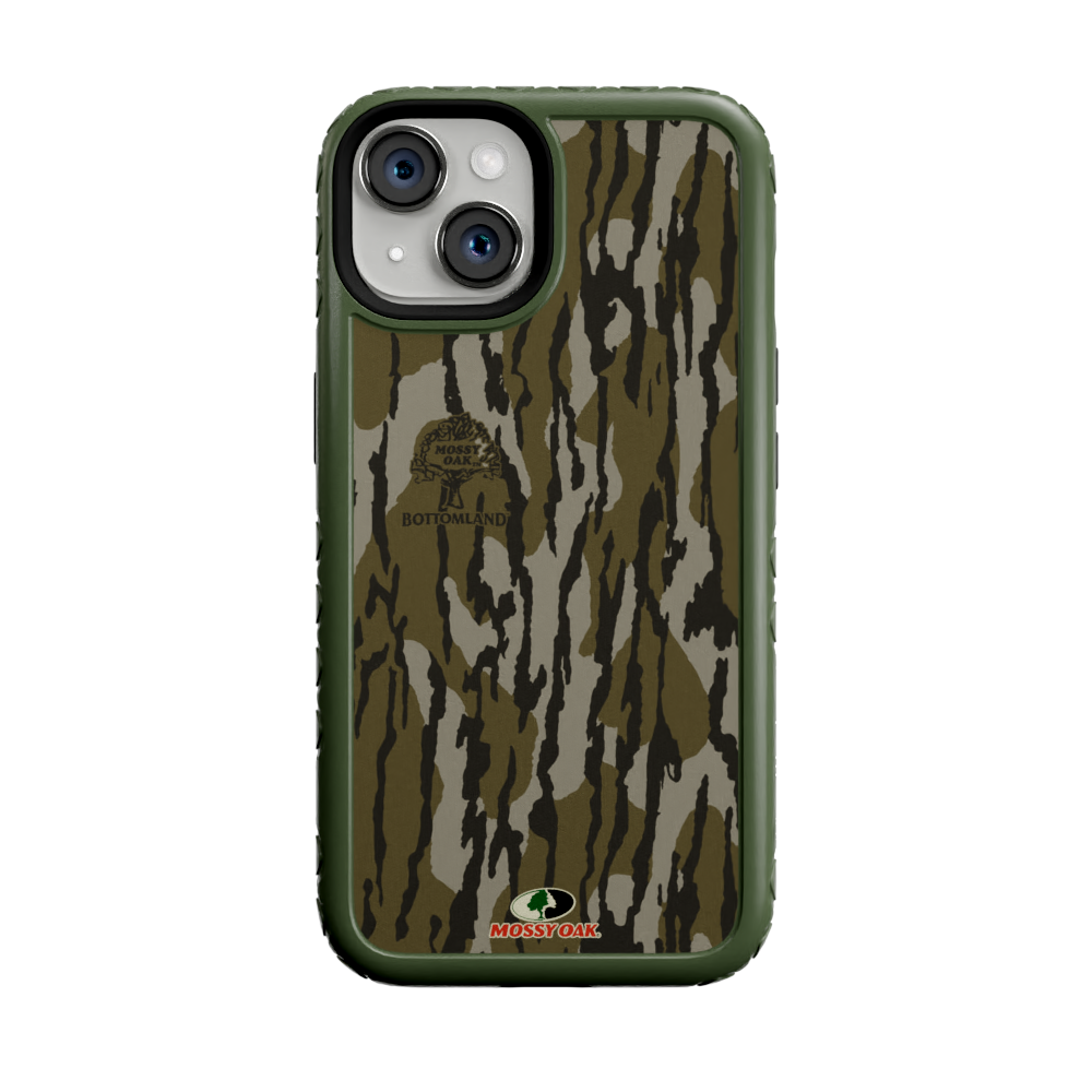 Mossy Oak Fortitude Case for Apple iPhone 14 - Bottomland Orig Olive Drab Green