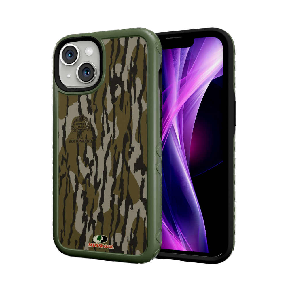 Mossy Oak Fortitude Case for Apple iPhone 14 - Bottomland Orig Olive Drab Green