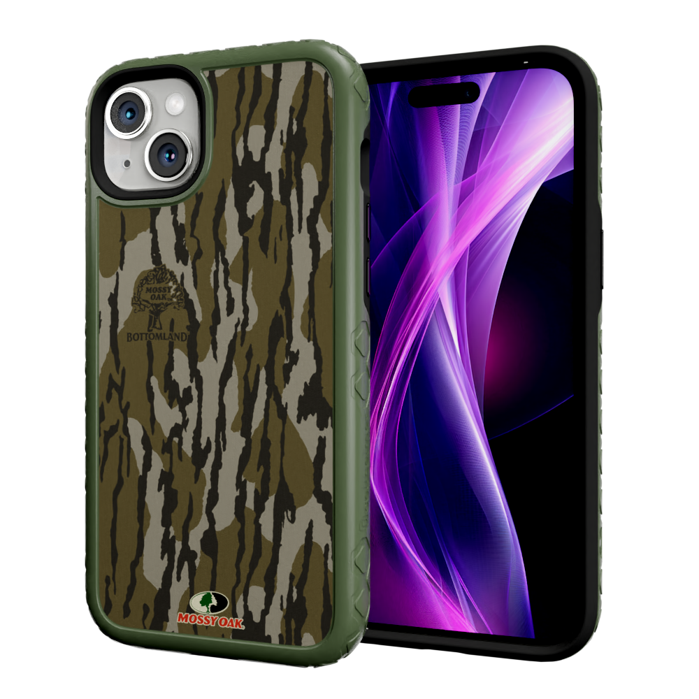 Mossy Oak Fortitude Case for Apple iPhone 14 Plus  - Bottomland Orig Olive Drab Green