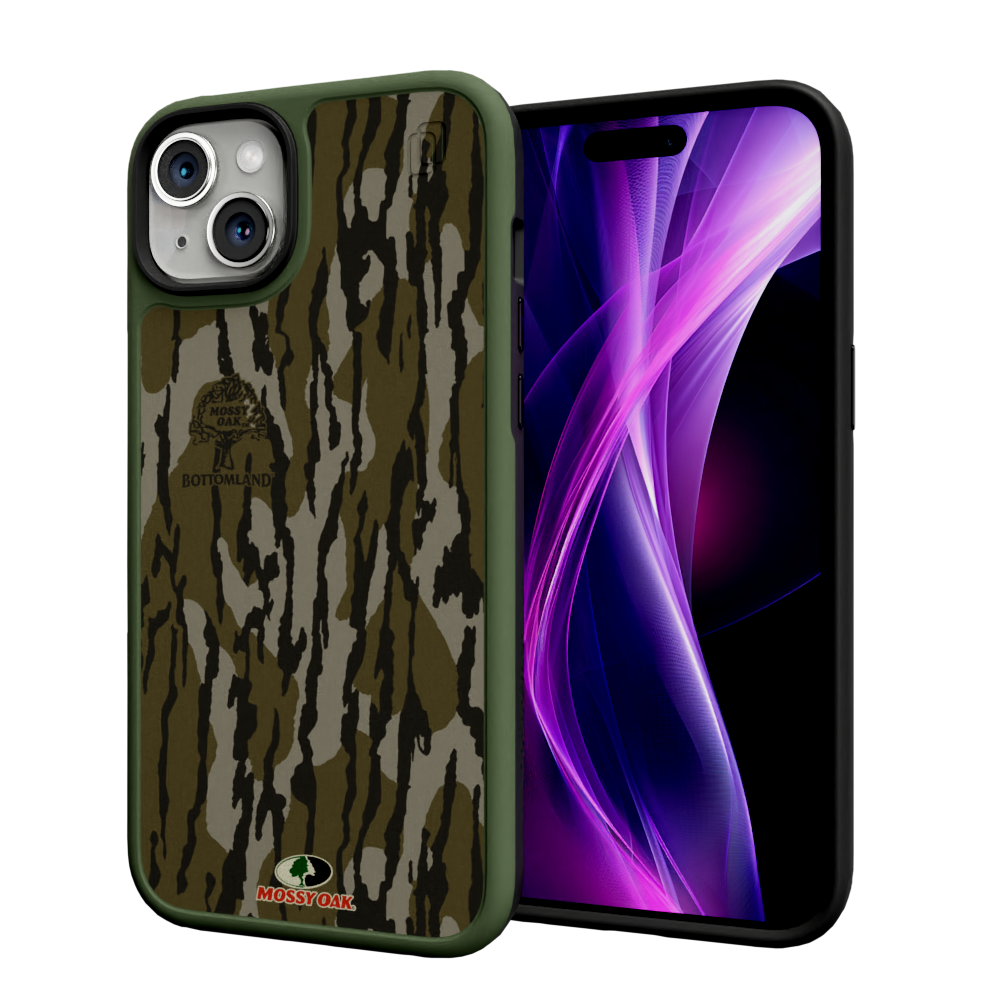 Mossy Oak Fortitude Case for Apple iPhone 14 Plus  - Bottomland Orig Olive Drab Green