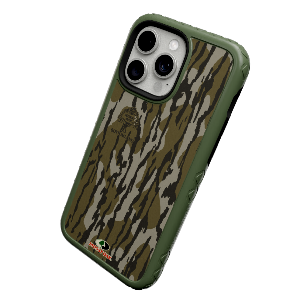 Mossy Oak MagSafe® Dual Layer Case for Apple iPhone 14 Pro Max - Bottomland Orig Olive Drab Green