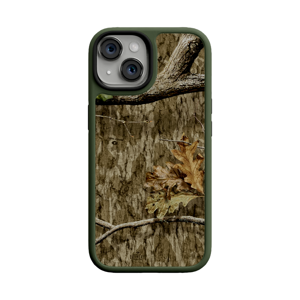 Mossy Oak Fortitude for Apple iPhone 15 - Country Roots Olive Drab Green