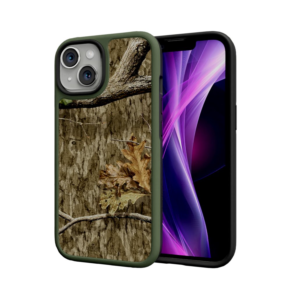 Mossy Oak Fortitude for Apple iPhone 15 - Country Roots Olive Drab Green