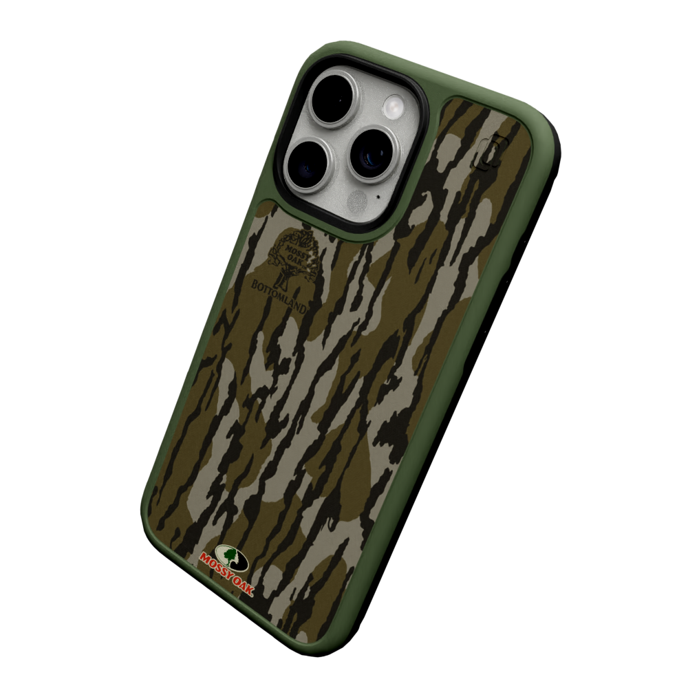 Mossy Oak Fortitude MagSafe Case for Apple iPhone 15 Pro - Bottomland Orig Olive Green