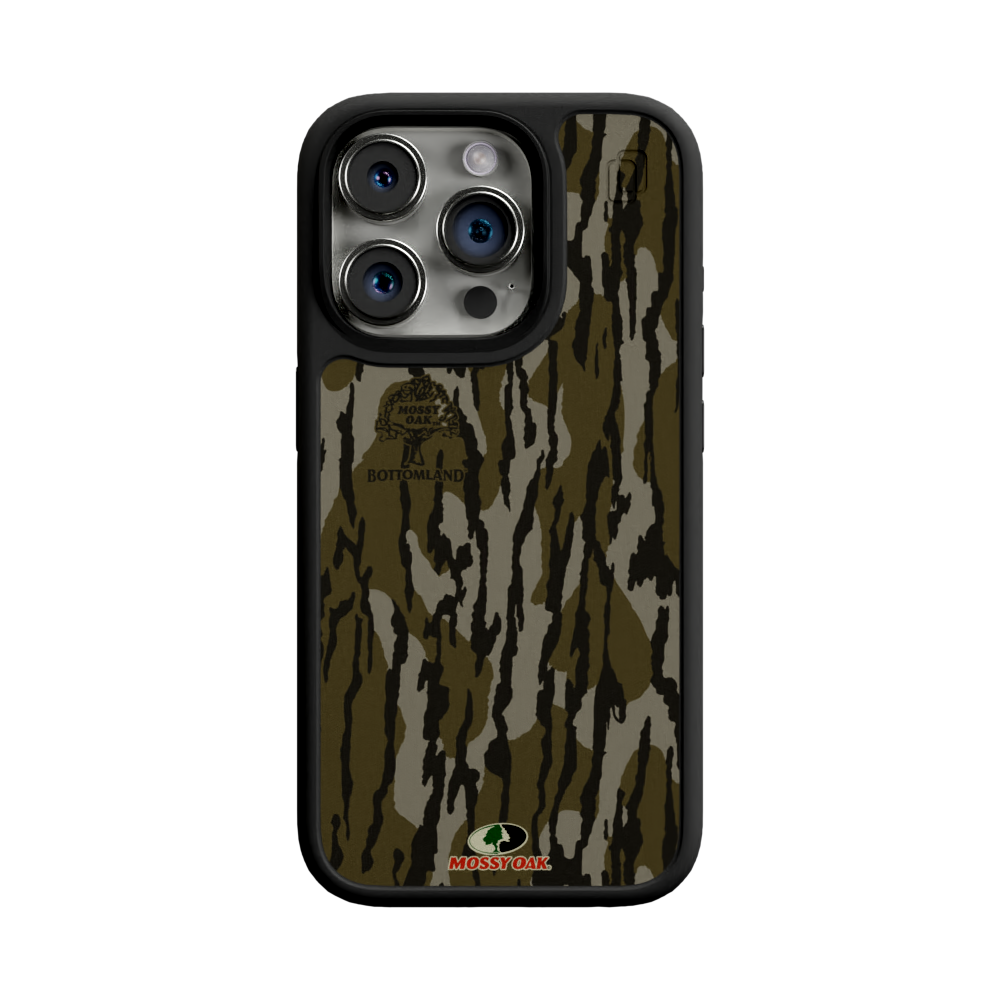 Mossy Oak Fortitude MagSafe Case for Apple iPhone 15 Pro - Bottomland Orig Onyx Black