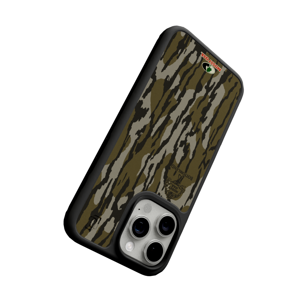 Mossy Oak Fortitude MagSafe Case for Apple iPhone 15 Pro - Bottomland Orig Onyx Black