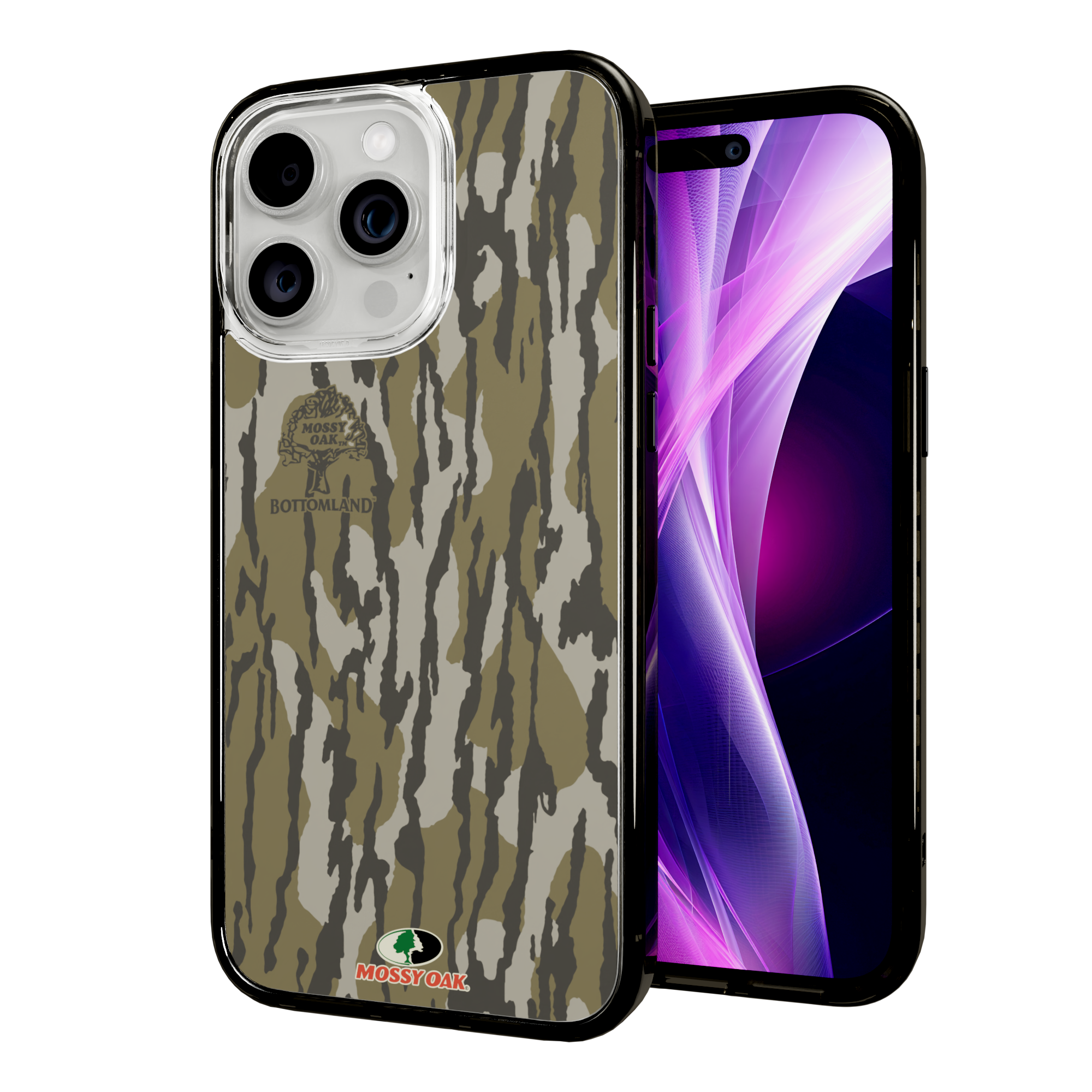 Mossy Oak Magnitude Case for Apple iPhone 15 Pro Max - Bottomland Orig Onyx Black