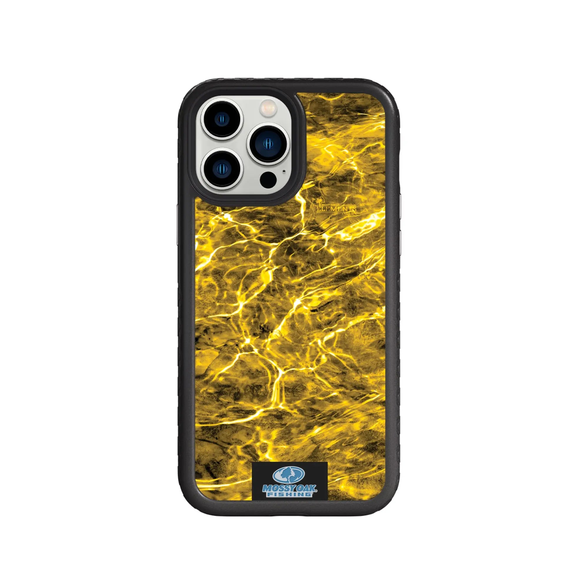 Mossy Oak Fortitude Series for Apple iPhone 13 Pro Max - Agua Yellowfin - Custom Case - OnyxBlack - cellhelmet