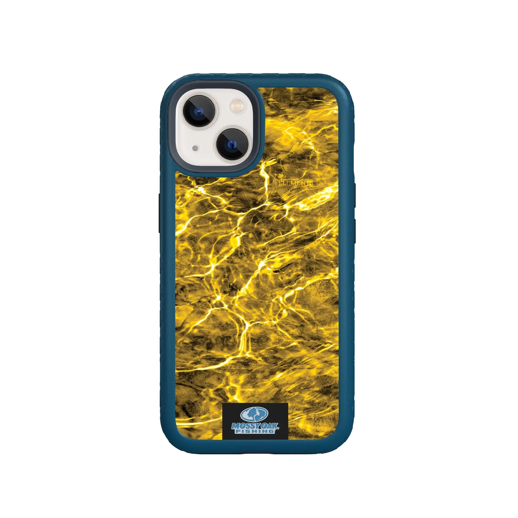 Mossy Oak Fortitude Series for Apple iPhone 14 - Agua Yellowfin - Custom Case - DeepSeaBlue - cellhelmet