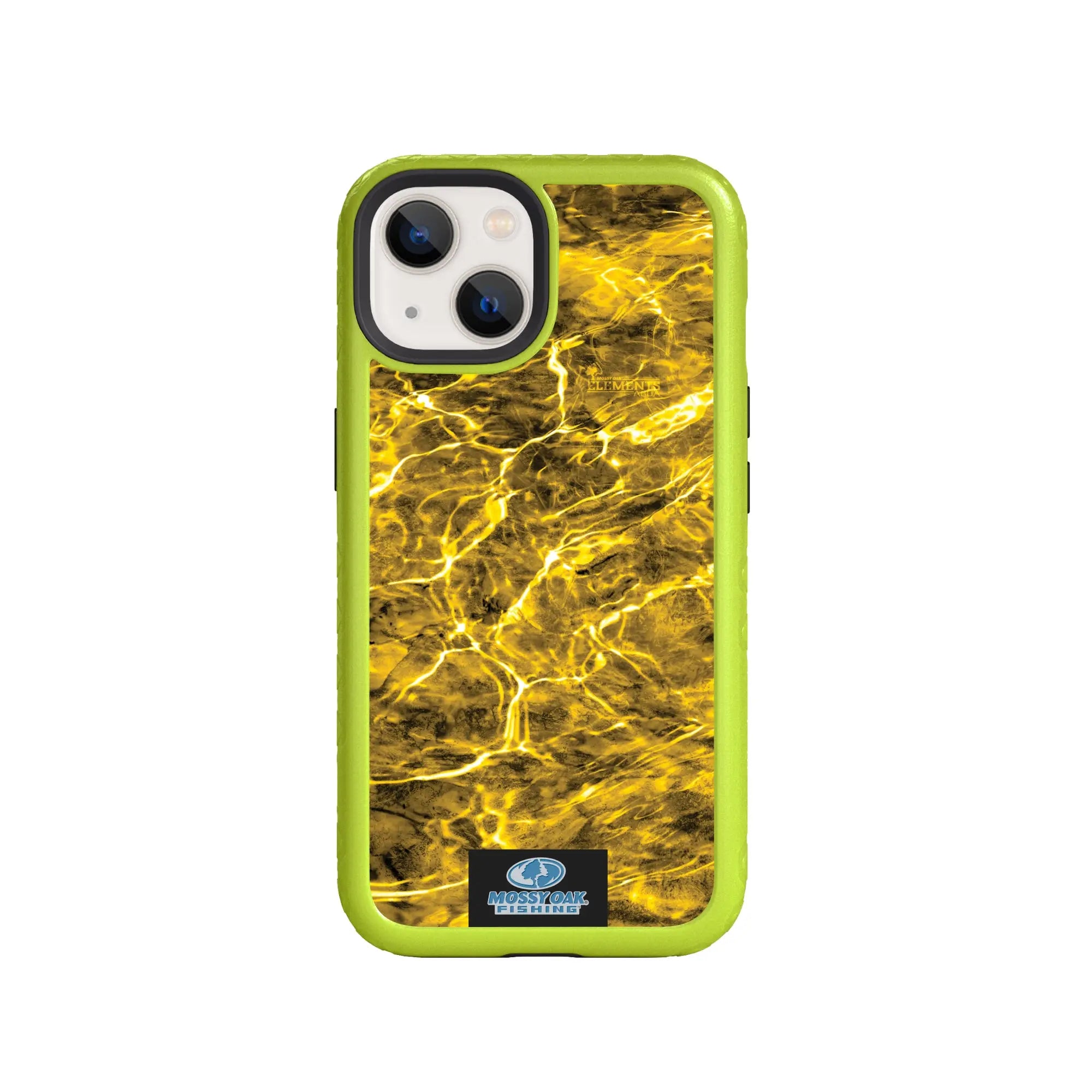 Mossy Oak Fortitude Series for Apple iPhone 14 - Agua Yellowfin - Custom Case - ElectricLime - cellhelmet