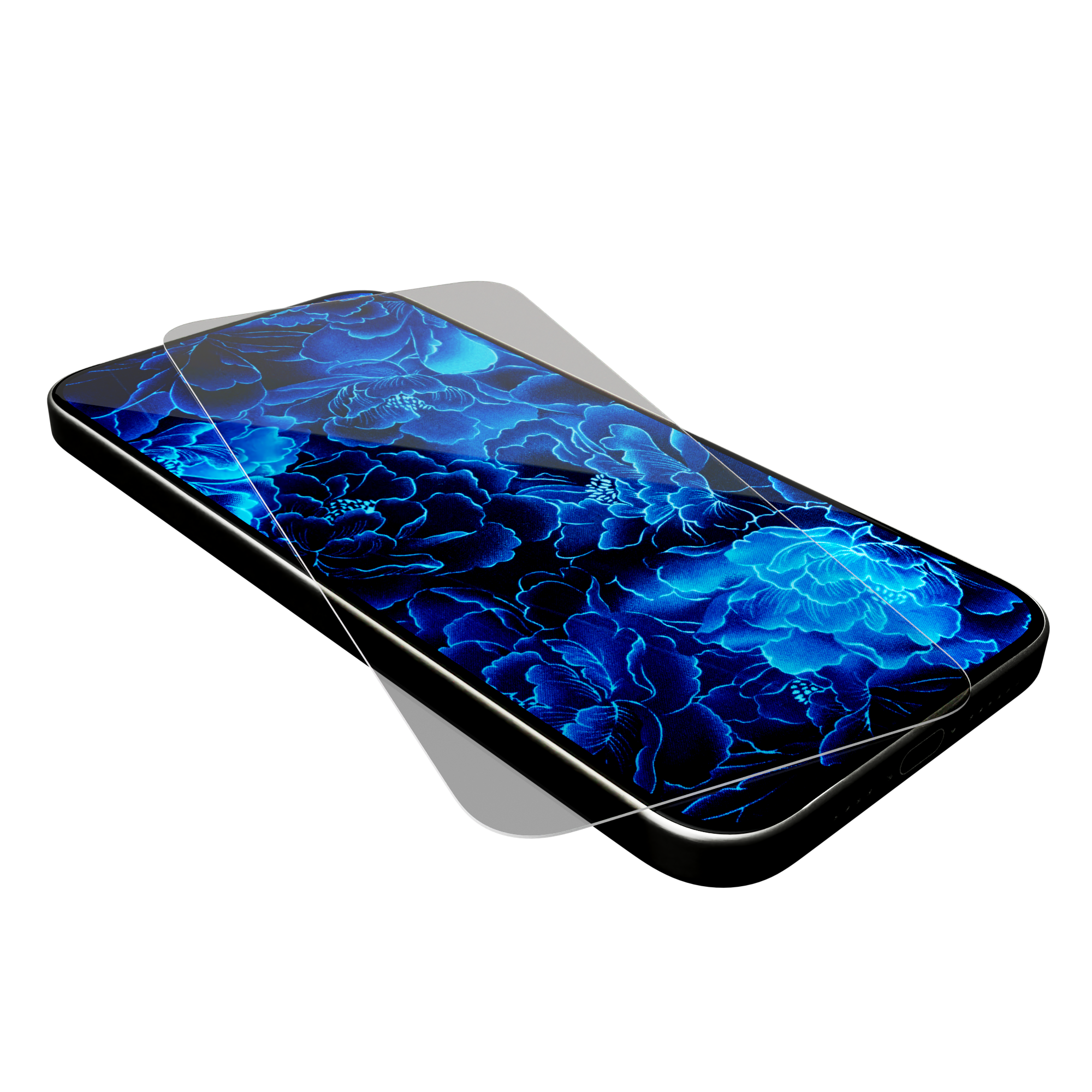 Blue Light Blocking Tempered Glass for iPhone 16 w/ Alignment tray and Anti-Microbial