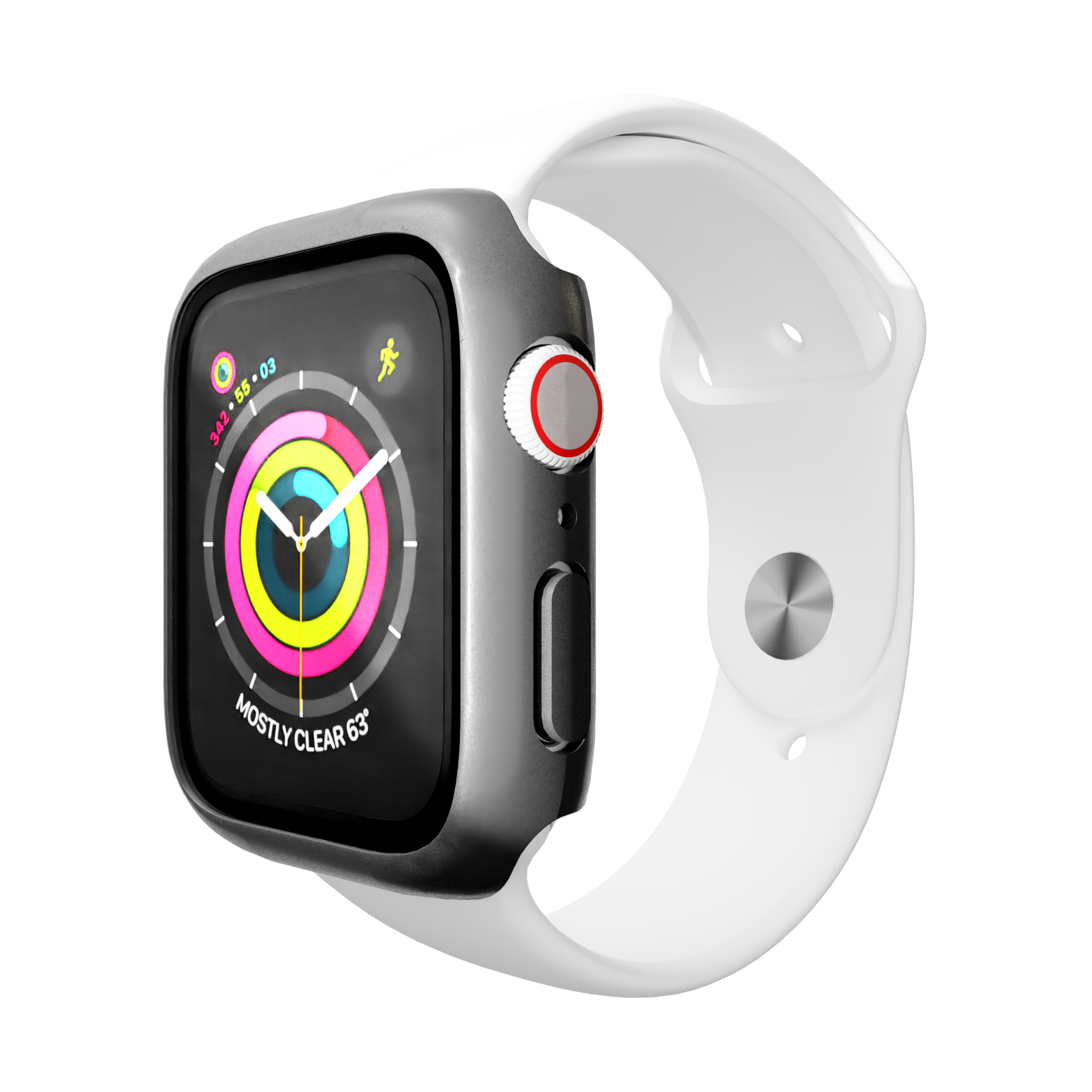 Watch Bumper and integrated screen protector compatible w/ Apple Watch 45mm / Black