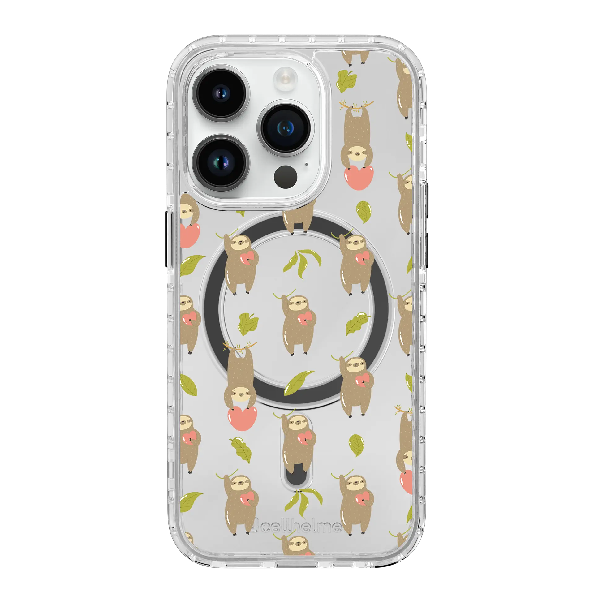 AppleiPhone14ProCrystalClear Slothy Vibes | Friendly Sloths Series | Custom MagSafe Case Design for Apple iPhone 14 Series cellhelmet cellhelmet